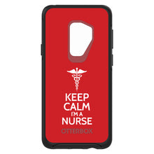 DistinctInk™ OtterBox Symmetry Series Case for Apple iPhone / Samsung Galaxy / Google Pixel - Red White "Keep Calm Im a Nurse"