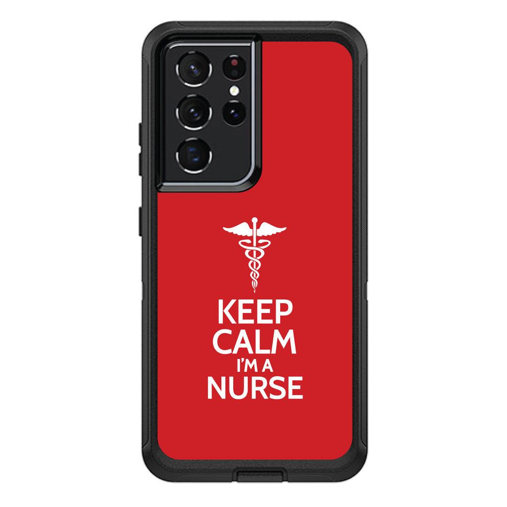 Red White Keep Calm I'm a Nurse OtterBox Defender Case for iPhone & Galaxy, view 7