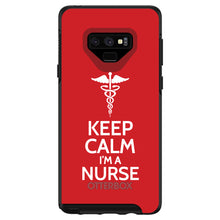 DistinctInk™ OtterBox Symmetry Series Case for Apple iPhone / Samsung Galaxy / Google Pixel - Red White "Keep Calm Im a Nurse"