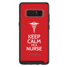 DistinctInk™ OtterBox Symmetry Series Case for Apple iPhone / Samsung Galaxy / Google Pixel - Red White "Keep Calm Im a Nurse"