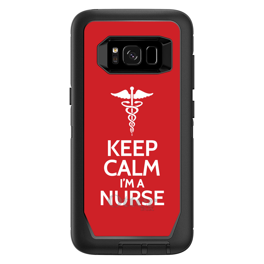 Red White Keep Calm I'm a Nurse OtterBox Defender Case for iPhone & Galaxy, view 12
