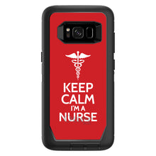 DistinctInk™ OtterBox Defender Series Case for Apple iPhone / Samsung Galaxy / Google Pixel - Red White "Keep Calm Im a Nurse"