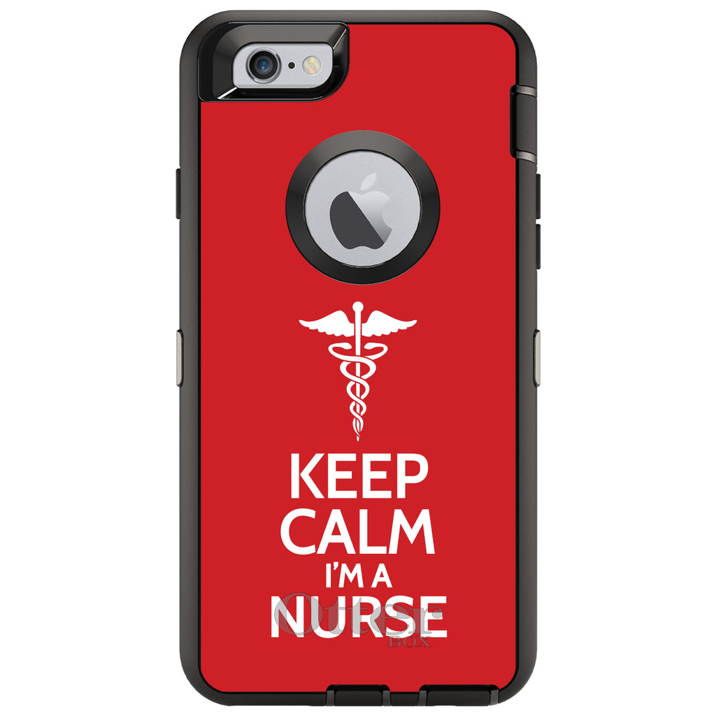 Red White Keep Calm I'm a Nurse OtterBox Defender Case for iPhone & Galaxy, view 4
