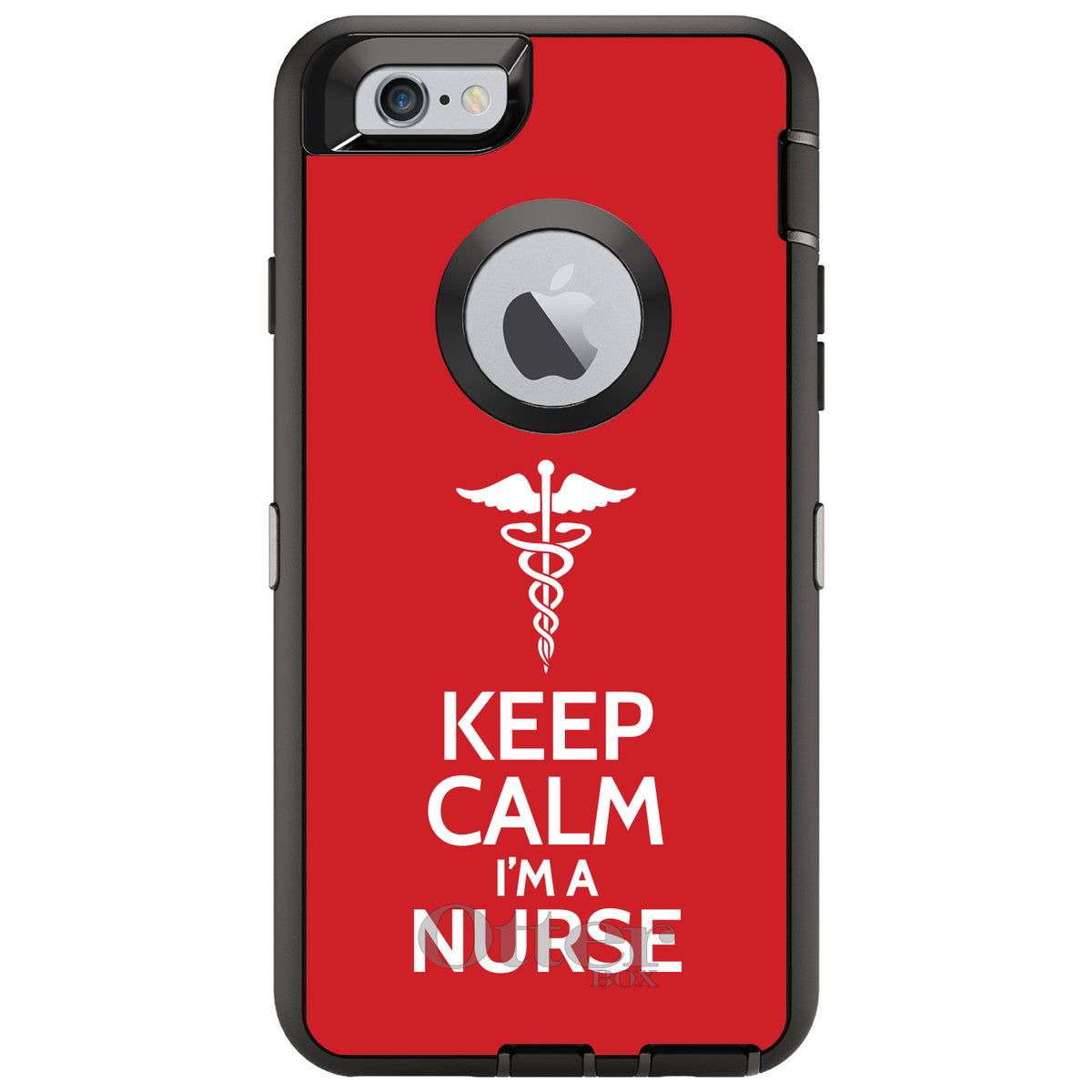 Red White Keep Calm I'm a Nurse OtterBox Defender Case for iPhone & Galaxy, view 4