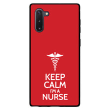 DistinctInk® Hard Plastic Snap-On Case for Apple iPhone or Samsung Galaxy - Red White "Keep Calm Im a Nurse"