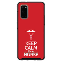 DistinctInk™ OtterBox Symmetry Series Case for Apple iPhone / Samsung Galaxy / Google Pixel - Red White "Keep Calm Im a Nurse"