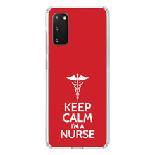 DistinctInk® Clear Shockproof Hybrid Case for Apple iPhone / Samsung Galaxy / Google Pixel - Red White "Keep Calm I'm a Nurse"