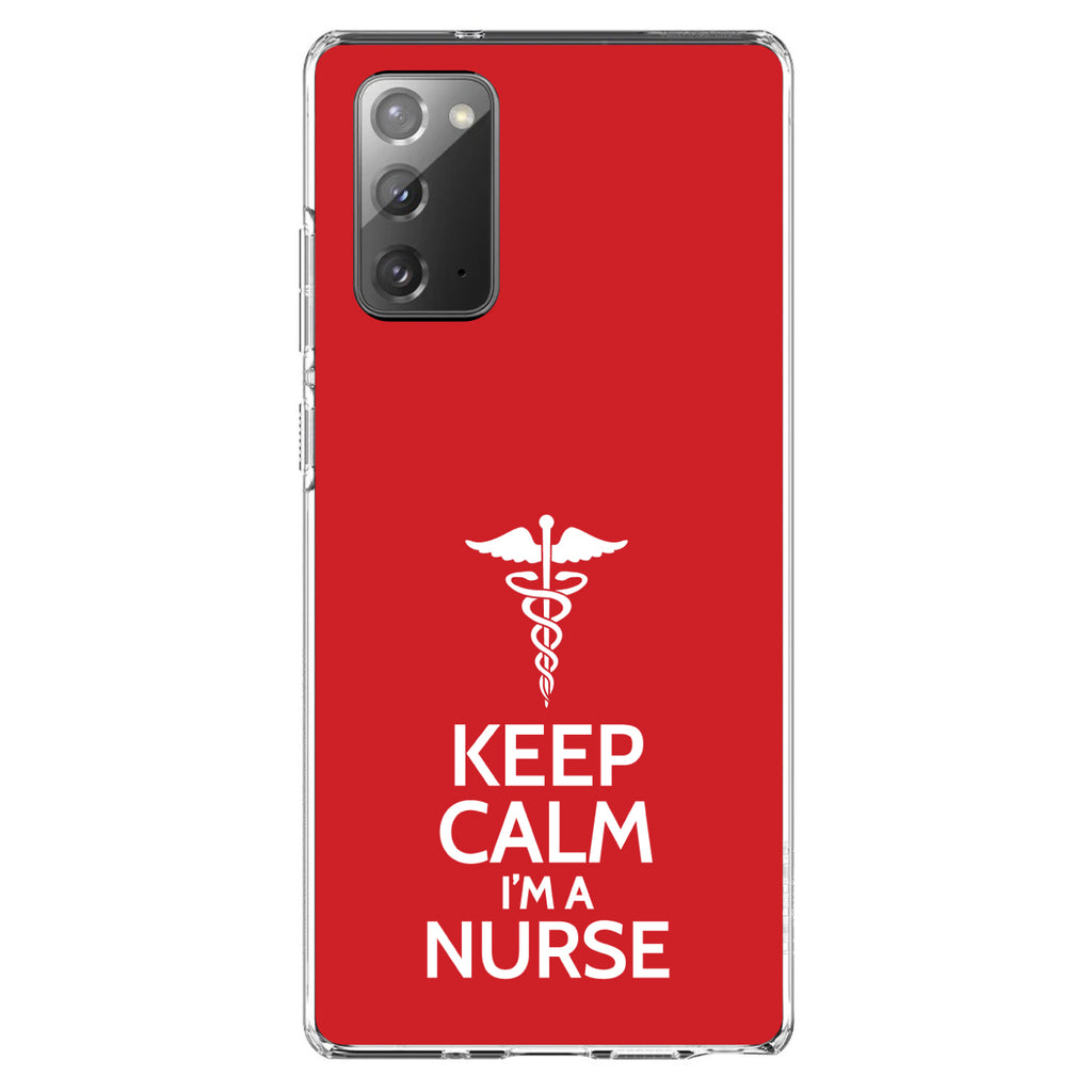 Red White Keep Calm I'm a Nurse Clear Shockproof iPhone Case, view 8