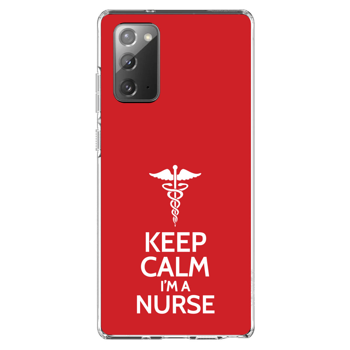 Red White Keep Calm I'm a Nurse Clear Shockproof iPhone Case, view 8
