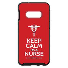 DistinctInk™ OtterBox Symmetry Series Case for Apple iPhone / Samsung Galaxy / Google Pixel - Red White "Keep Calm Im a Nurse"