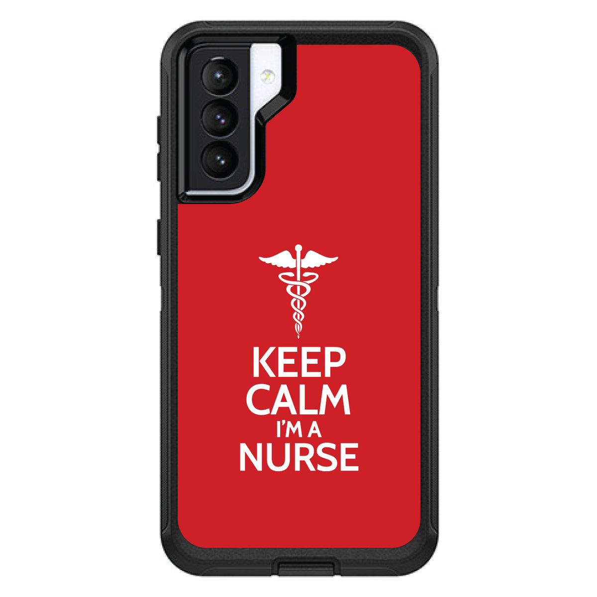 Red White Keep Calm I'm a Nurse OtterBox Defender Case for iPhone & Galaxy, view 6