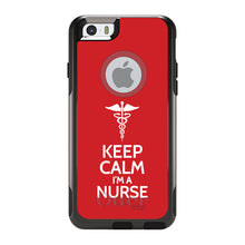 DistinctInk™ OtterBox Commuter Series Case for Apple iPhone or Samsung Galaxy - Red White "Keep Calm Im a Nurse"