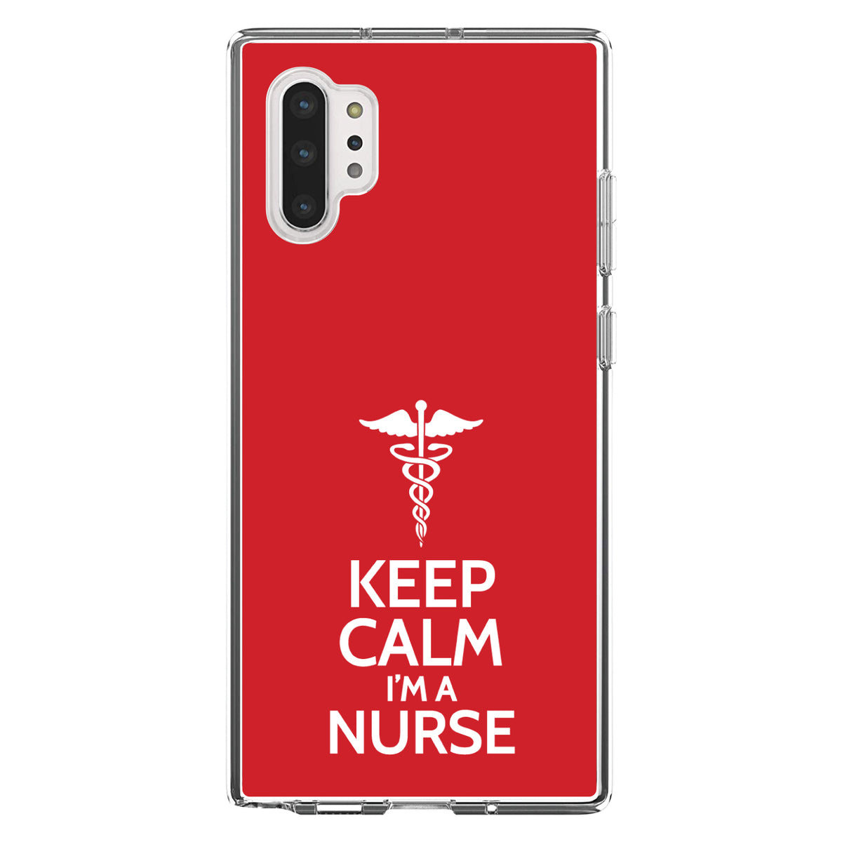 Red White Keep Calm I'm a Nurse Clear Shockproof iPhone Case, view 10