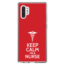DistinctInk® Clear Shockproof Hybrid Case for Apple iPhone / Samsung Galaxy / Google Pixel - Red White "Keep Calm I'm a Nurse"