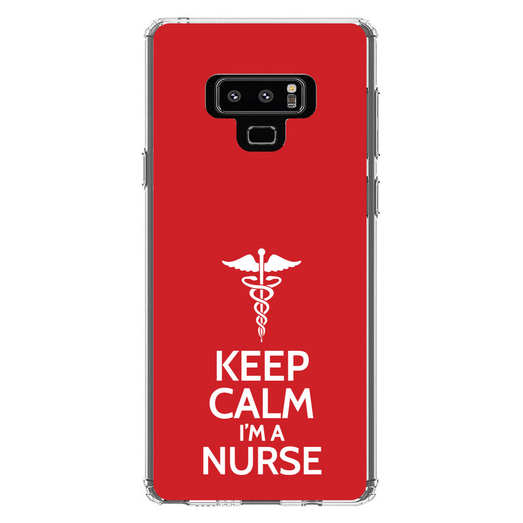 Red White Keep Calm I'm a Nurse Clear Shockproof iPhone Case, view 11