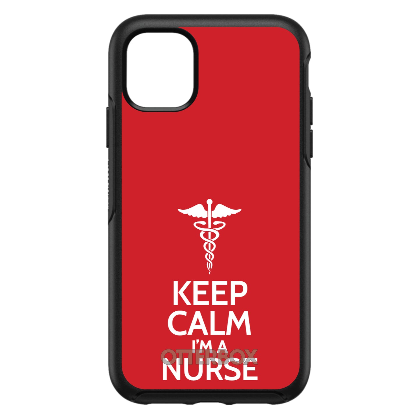 DistinctInk™ OtterBox Symmetry Series Case for Apple iPhone / Samsung Galaxy / Google Pixel - Red White 