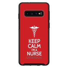 DistinctInk™ OtterBox Symmetry Series Case for Apple iPhone / Samsung Galaxy / Google Pixel - Red White "Keep Calm Im a Nurse"