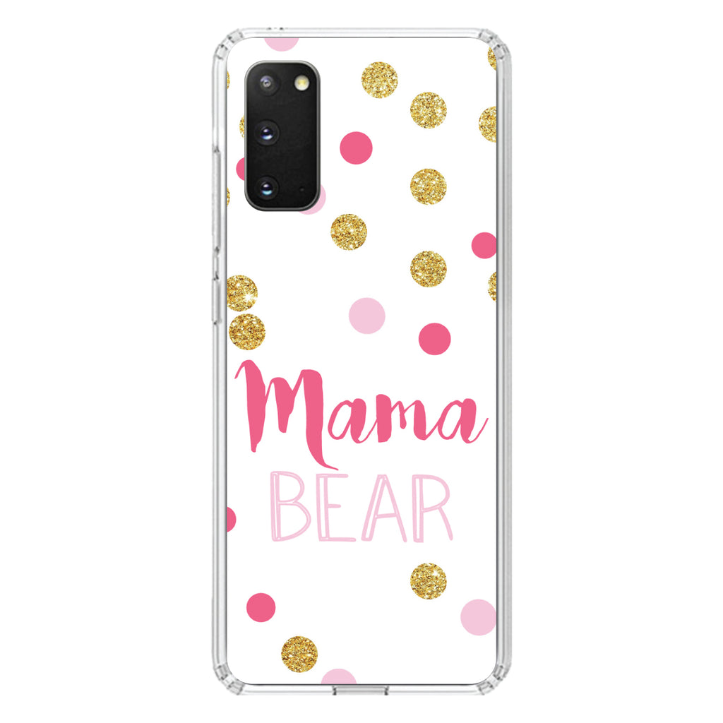 Pink White Gold Mama Bear Clear Shockproof iPhone Case, view 13