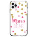Pink White Gold Mama Bear Clear Shockproof iPhone Case
