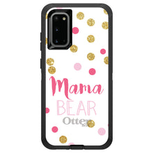 DistinctInk™ OtterBox Defender Series Case for Apple iPhone / Samsung Galaxy / Google Pixel - Pink White Gold "Mama Bear"