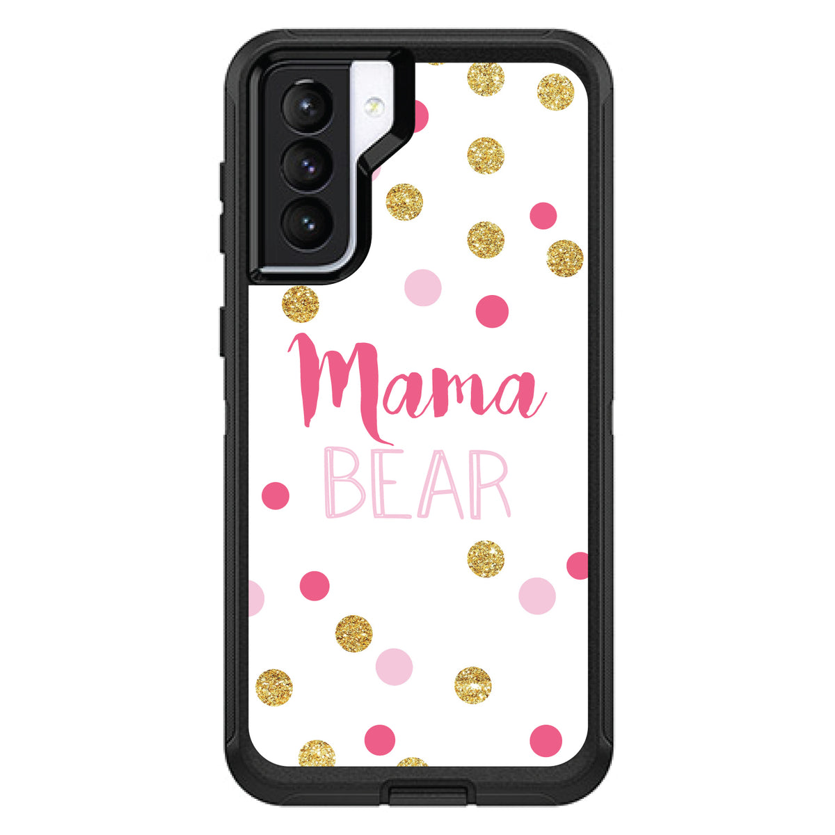Pink White Gold Mama Bear OtterBox Defender Case for iPhone & Galaxy, view 6