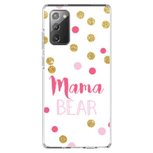 DistinctInk® Clear Shockproof Hybrid Case for Apple iPhone / Samsung Galaxy / Google Pixel - Pink White Gold "Mama Bear"
