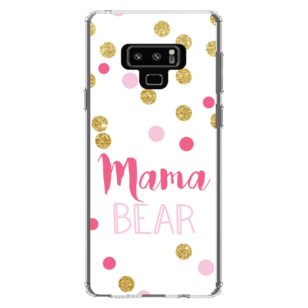 Pink White Gold Mama Bear Clear Shockproof iPhone Case, view 11
