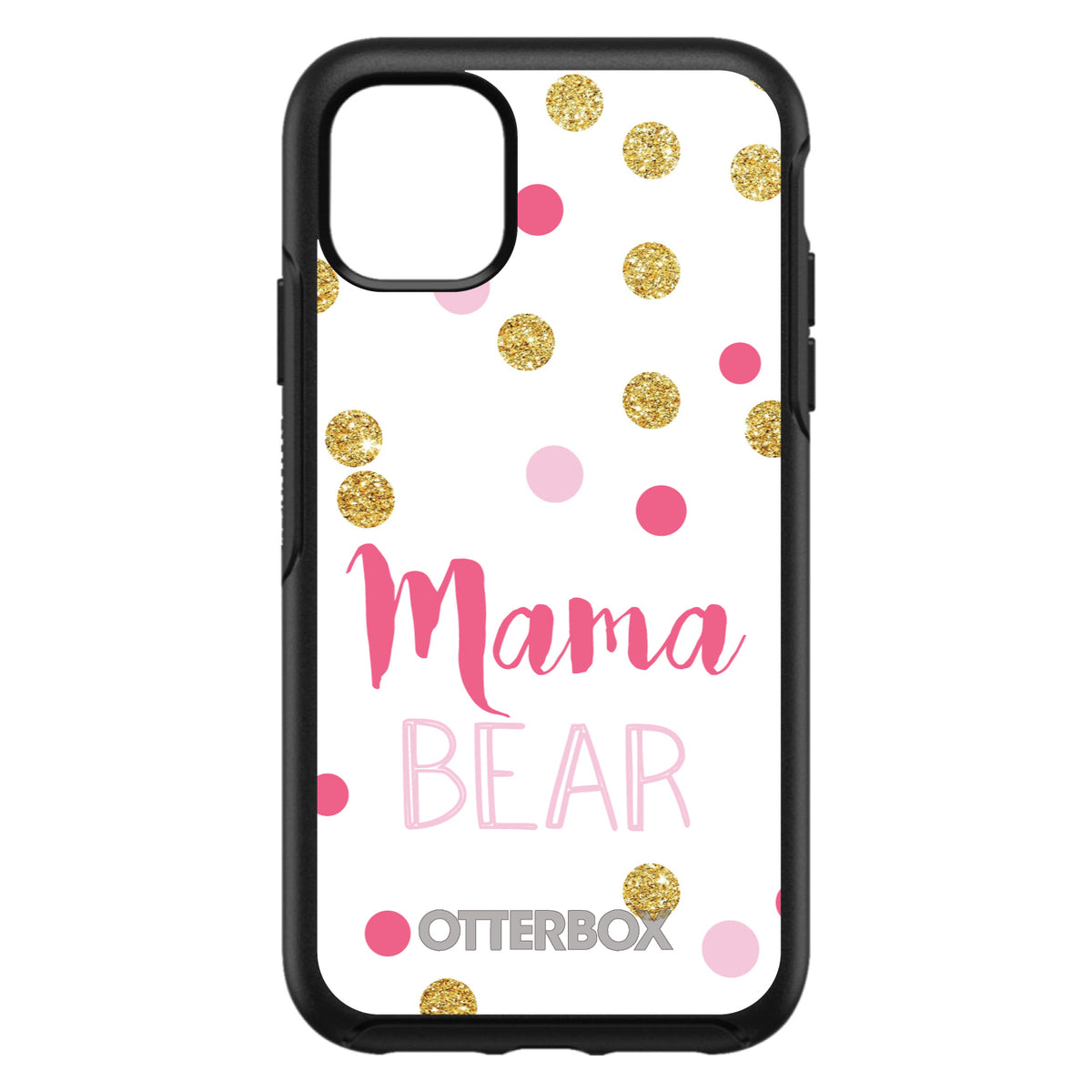 Pink White Gold Mama Bear OtterBox Symmetry Case for iPhone & Galaxy, view 3