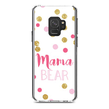 DistinctInk® Clear Shockproof Hybrid Case for Apple iPhone / Samsung Galaxy / Google Pixel - Pink White Gold "Mama Bear"