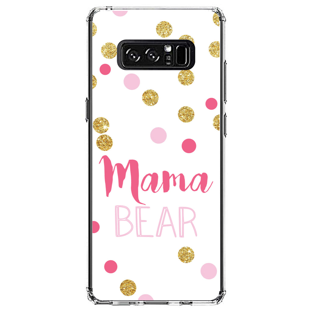 Pink White Gold Mama Bear Clear Shockproof iPhone Case, view 12