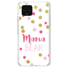 DistinctInk® Clear Shockproof Hybrid Case for Apple iPhone / Samsung Galaxy / Google Pixel - Pink White Gold "Mama Bear"