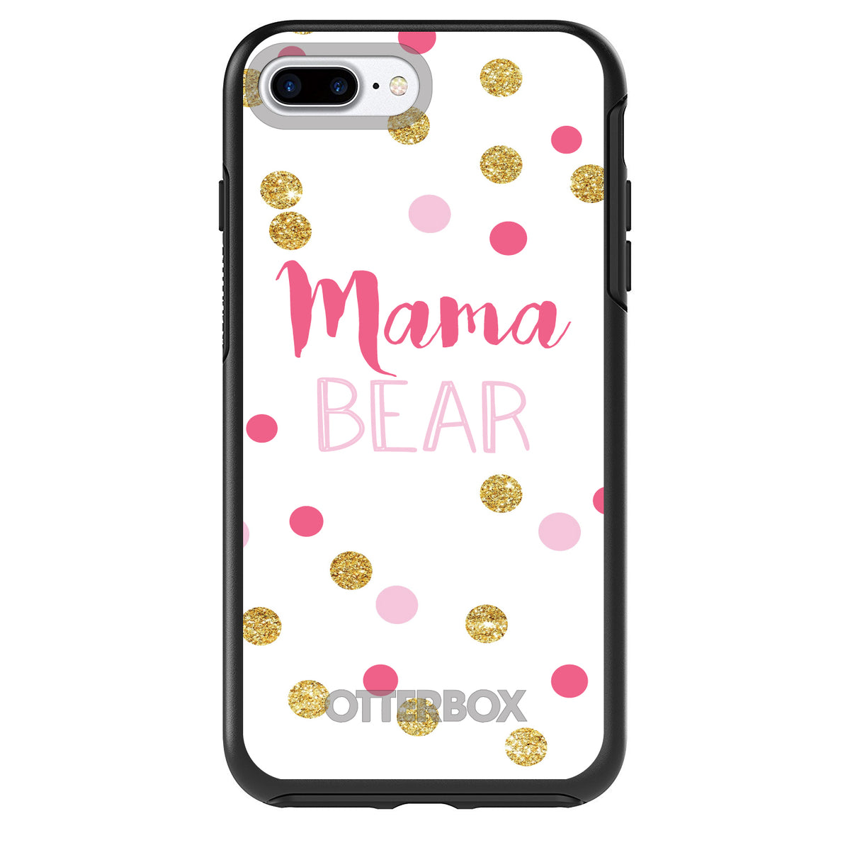 Pink White Gold Mama Bear OtterBox Symmetry Case for iPhone & Galaxy, view 2