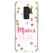 DistinctInk® Clear Shockproof Hybrid Case for Apple iPhone / Samsung Galaxy / Google Pixel - Pink White Gold "Mama Bear"
