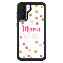 DistinctInk™ OtterBox Defender Series Case for Apple iPhone / Samsung Galaxy / Google Pixel - Pink White Gold "Mama Bear"