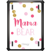 DistinctInk™ OtterBox Defender Series Case for Apple iPad / iPad Pro / iPad Air / iPad Mini - Pink White Gold "Mama Bear"