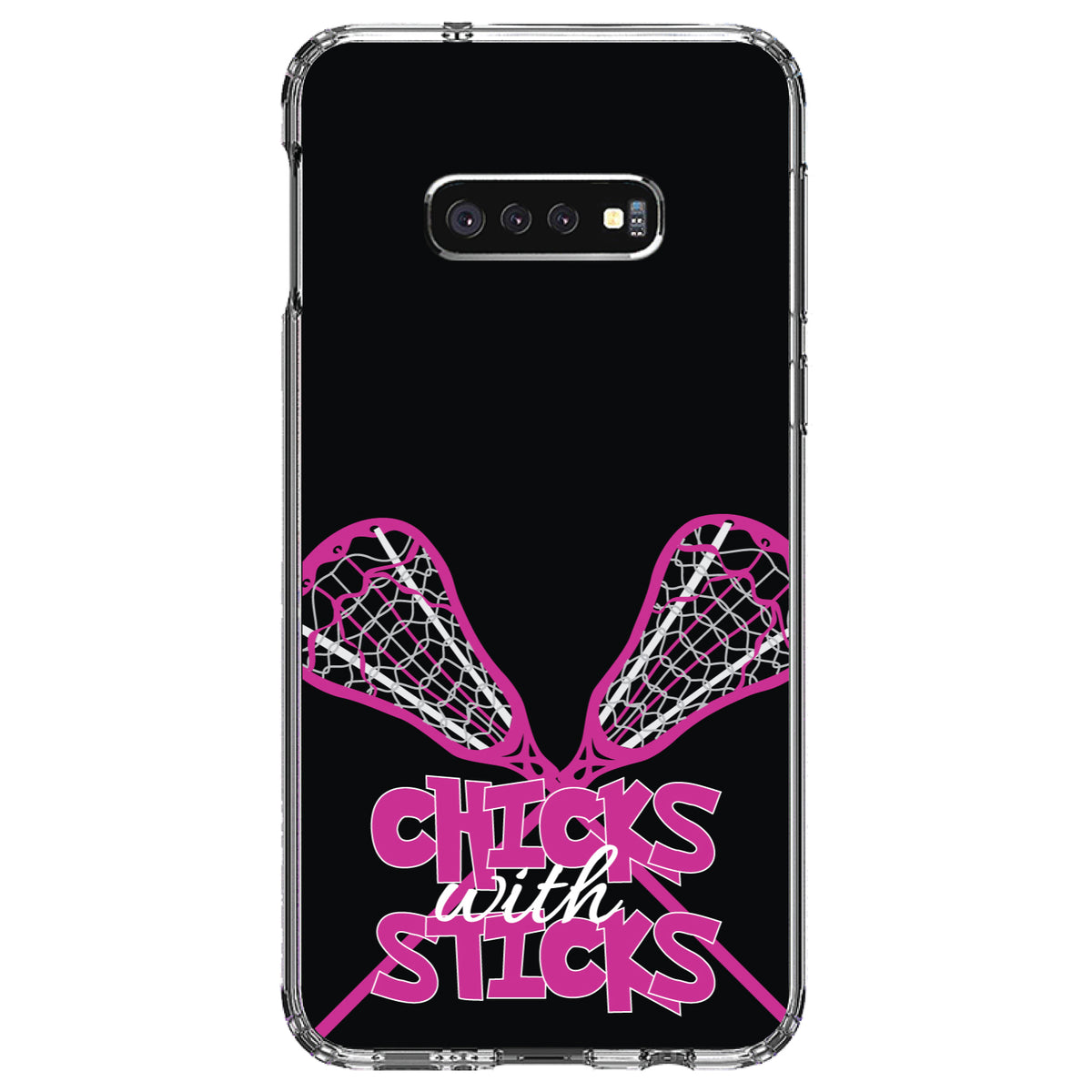 Hot Pink Lacrosse, Chicks with Sticks Clear Shockproof iPhone Case, view 18