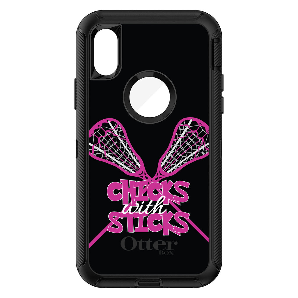 Hot Pink Lacrosse, Chicks with Sticks OtterBox Defender Case for iPhone & Galaxy, view 3