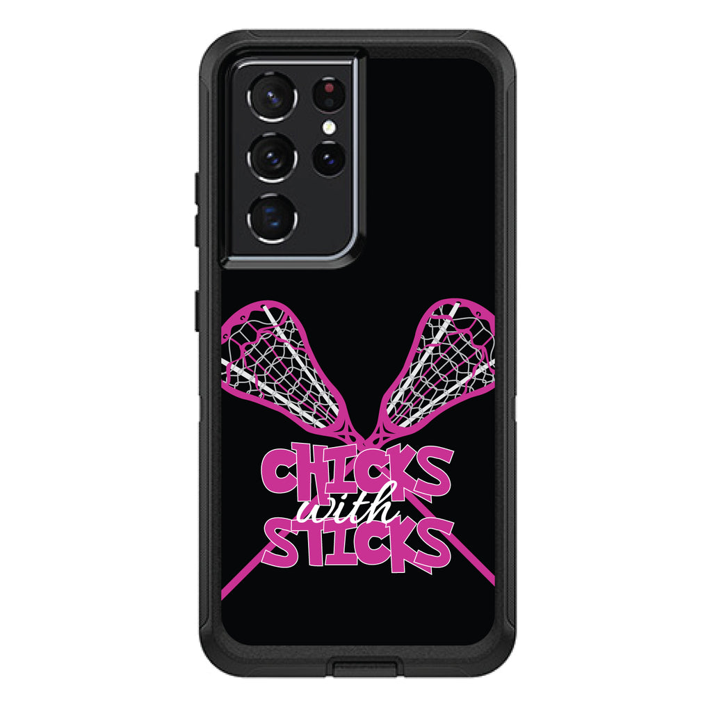 Hot Pink Lacrosse, Chicks with Sticks OtterBox Defender Case for iPhone & Galaxy, view 7