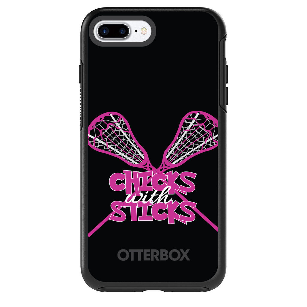 Hot Pink Lacrosse, Chicks with Sticks OtterBox Symmetry Case for iPhone & Galaxy, view 2