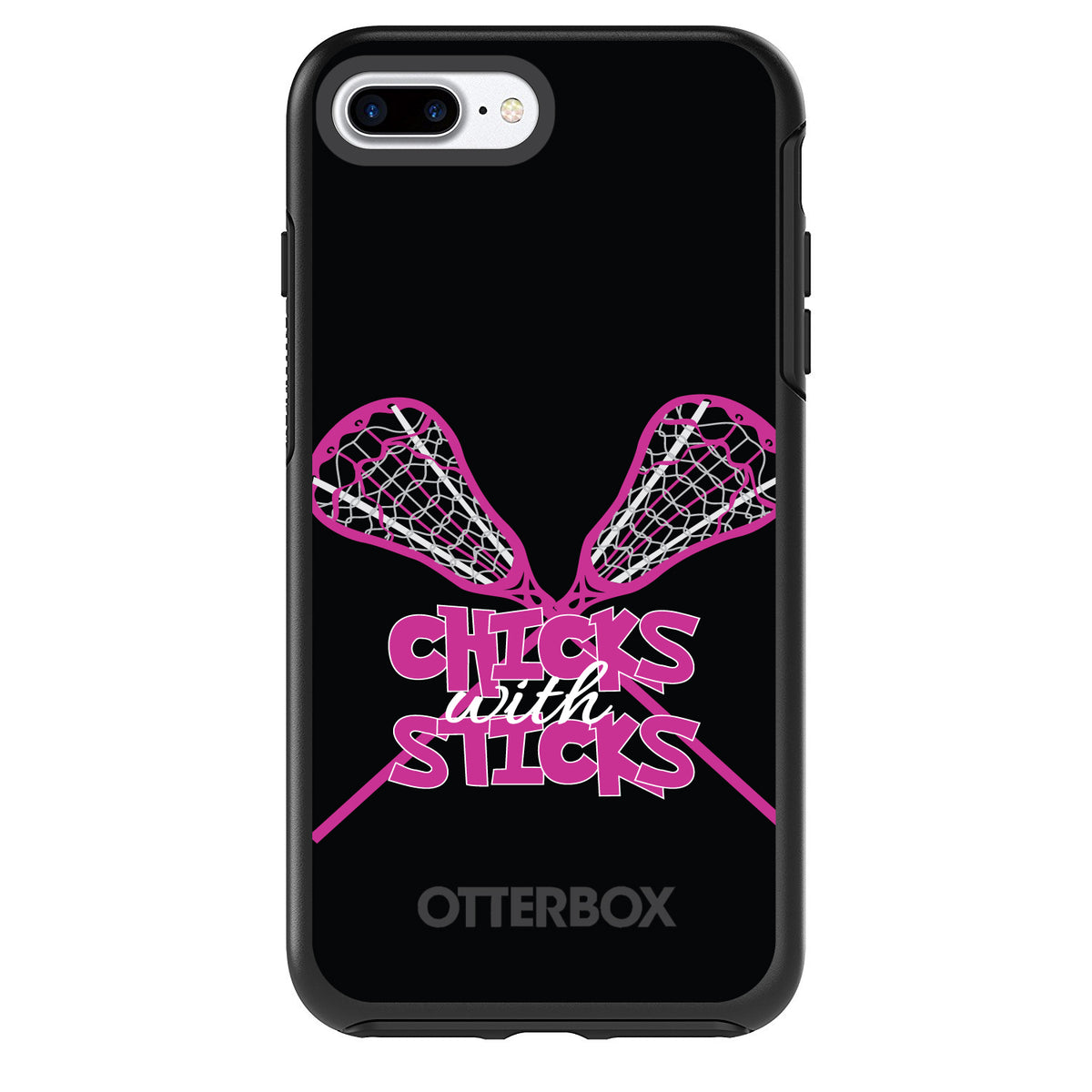 Hot Pink Lacrosse, Chicks with Sticks OtterBox Symmetry Case for iPhone & Galaxy, view 2
