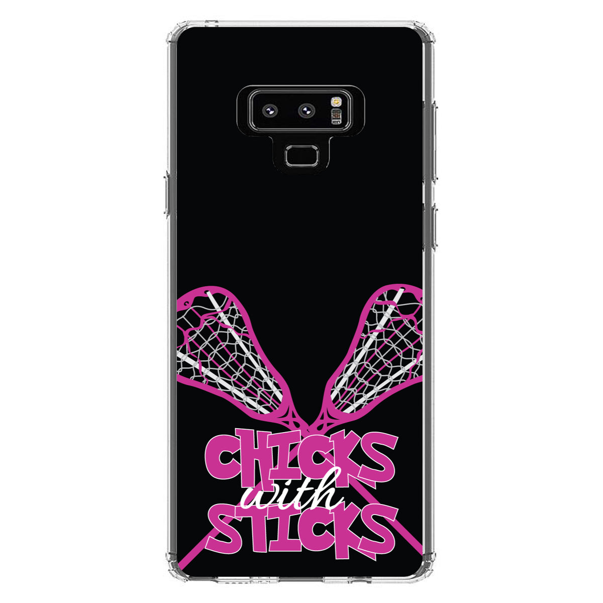 Hot Pink Lacrosse, Chicks with Sticks Clear Shockproof iPhone Case, view 11