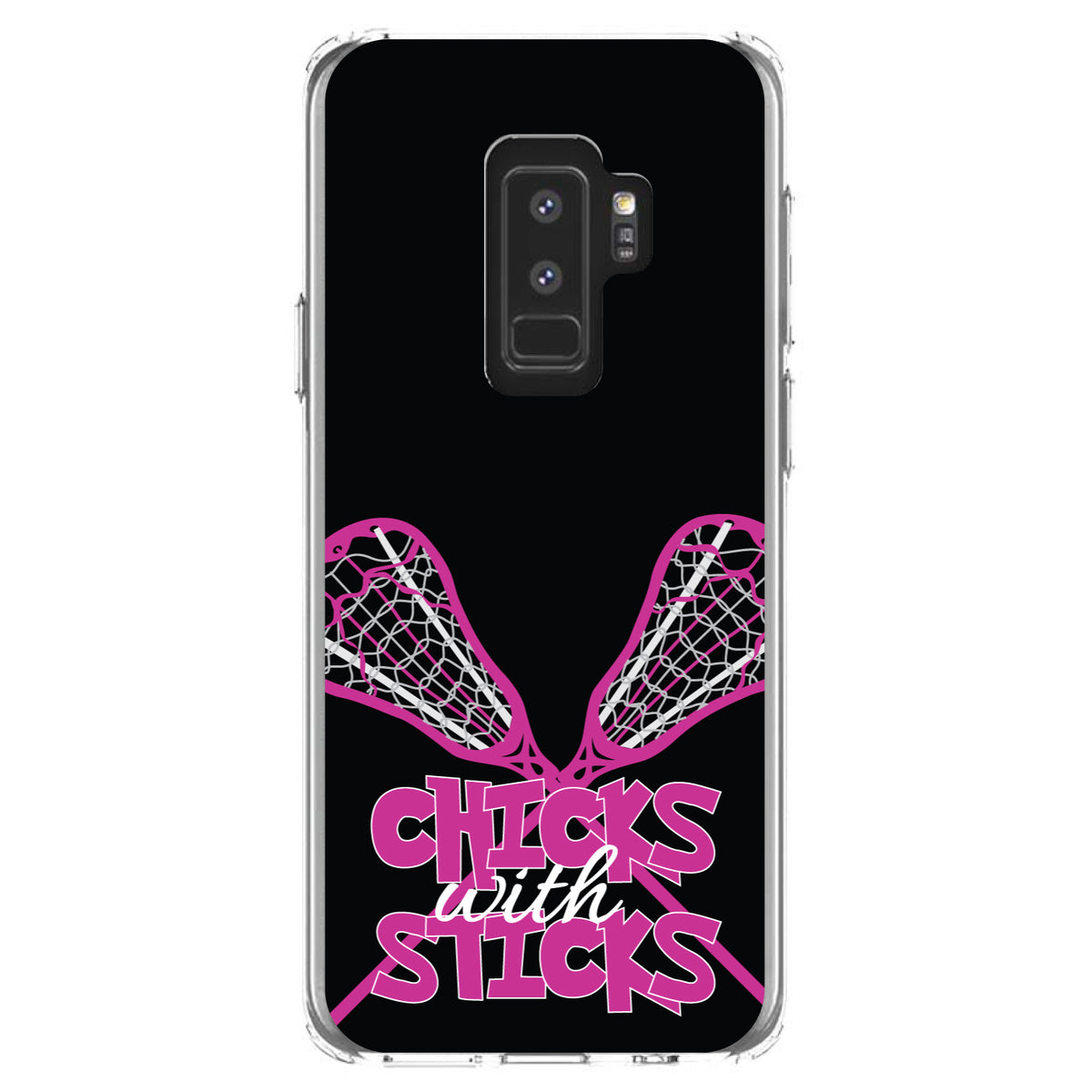 Hot Pink Lacrosse, Chicks with Sticks Clear Shockproof iPhone Case, view 20