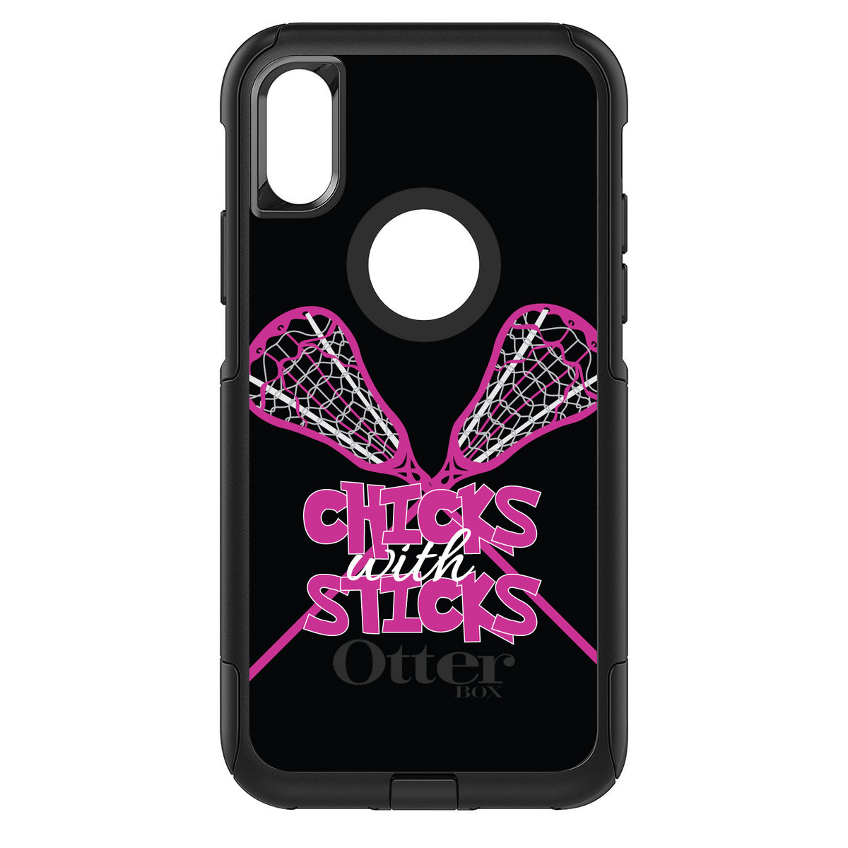 Hot Pink Lacrosse, Chicks with Sticks OtterBox Commuter Case for iPhone & Galaxy, view 3
