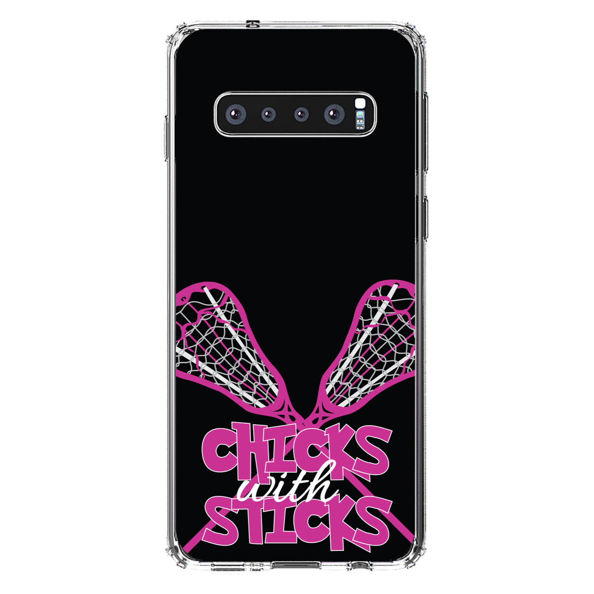 Hot Pink Lacrosse, Chicks with Sticks Clear Shockproof iPhone Case, view 16