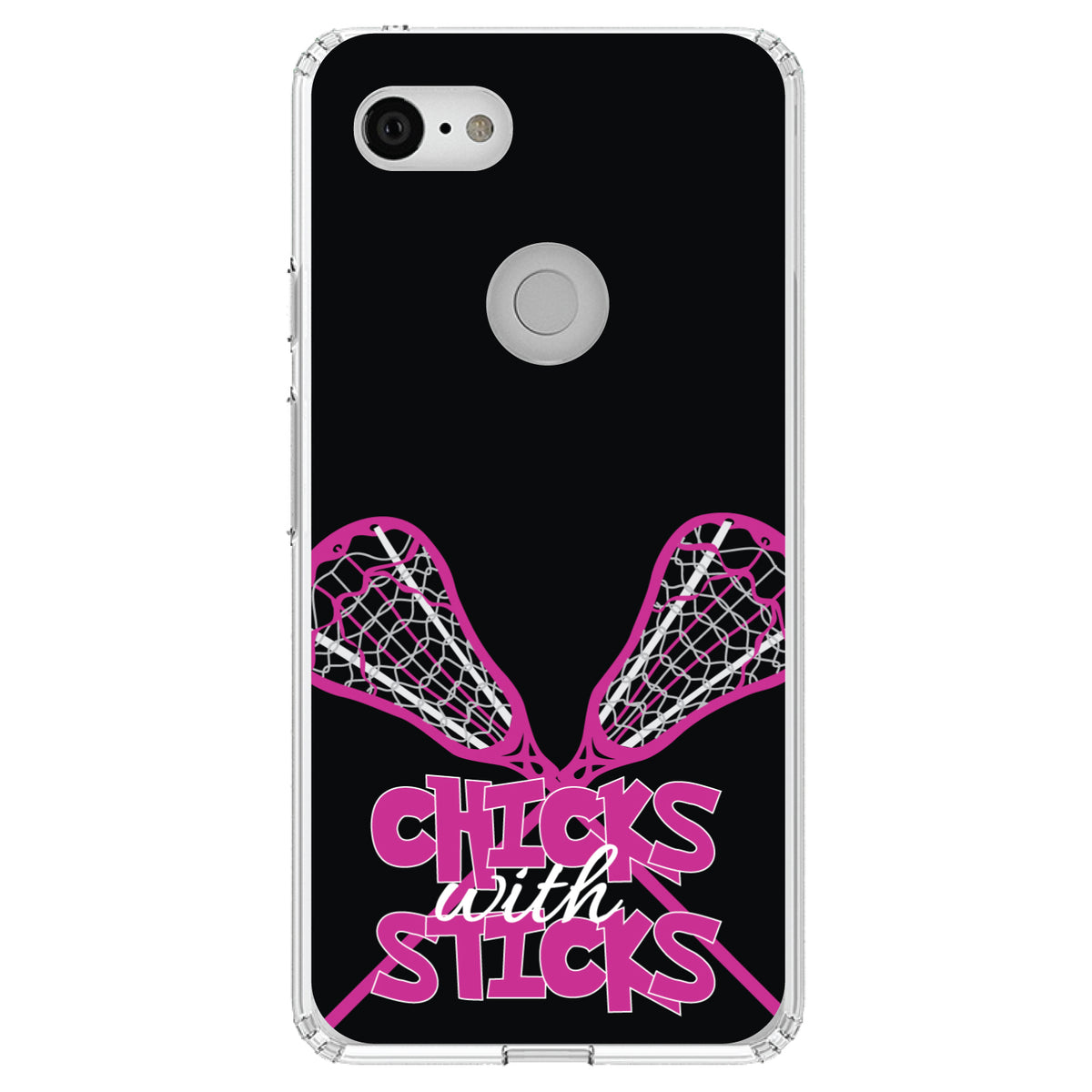 Hot Pink Lacrosse, Chicks with Sticks Clear Shockproof iPhone Case, view 21