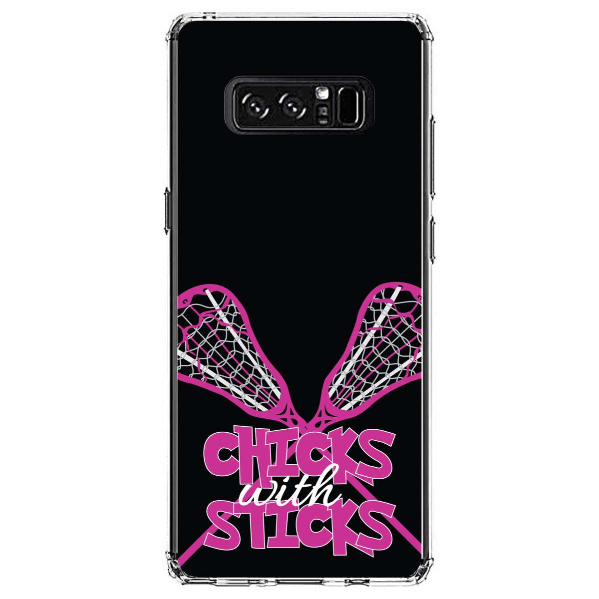 Hot Pink Lacrosse, Chicks with Sticks Clear Shockproof iPhone Case, view 12