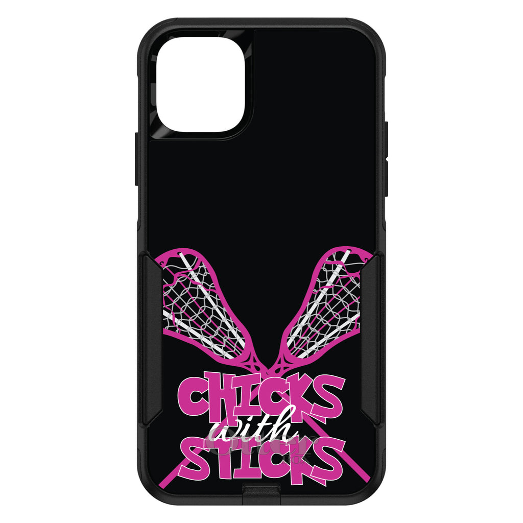 Hot Pink Lacrosse, Chicks with Sticks OtterBox Commuter Case for iPhone & Galaxy, view 2