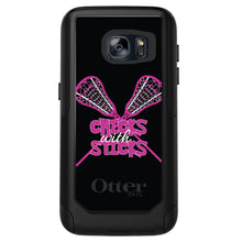 DistinctInk™ OtterBox Commuter Series Case for Apple iPhone or Samsung Galaxy - Hot Pink Lacrosse - Chicks with Sticks