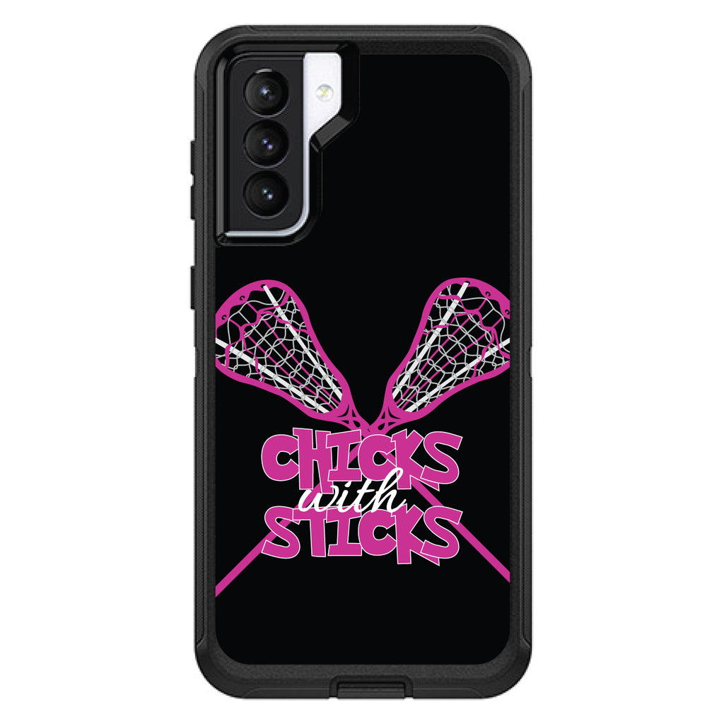 Hot Pink Lacrosse, Chicks with Sticks OtterBox Defender Case for iPhone & Galaxy, view 6