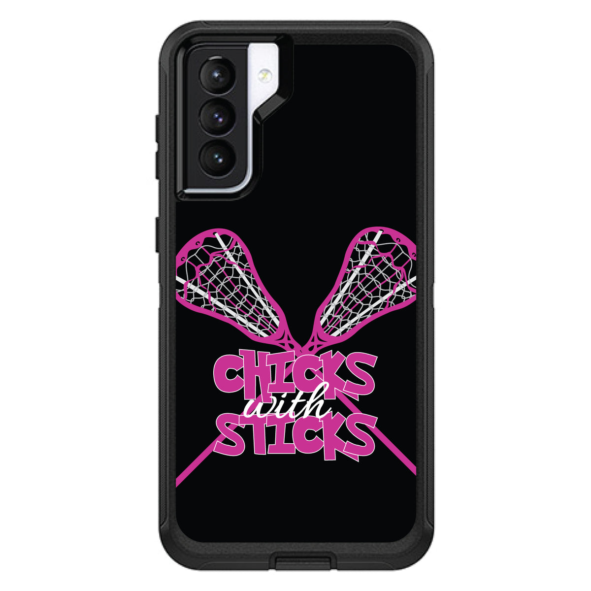 Hot Pink Lacrosse, Chicks with Sticks OtterBox Defender Case for iPhone & Galaxy, view 6